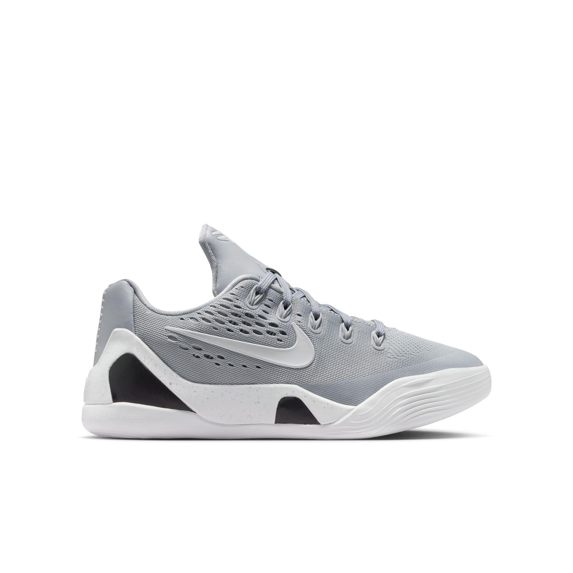Nike Kobe IX Low GS Grey White Basketball Shoes | Hibbett